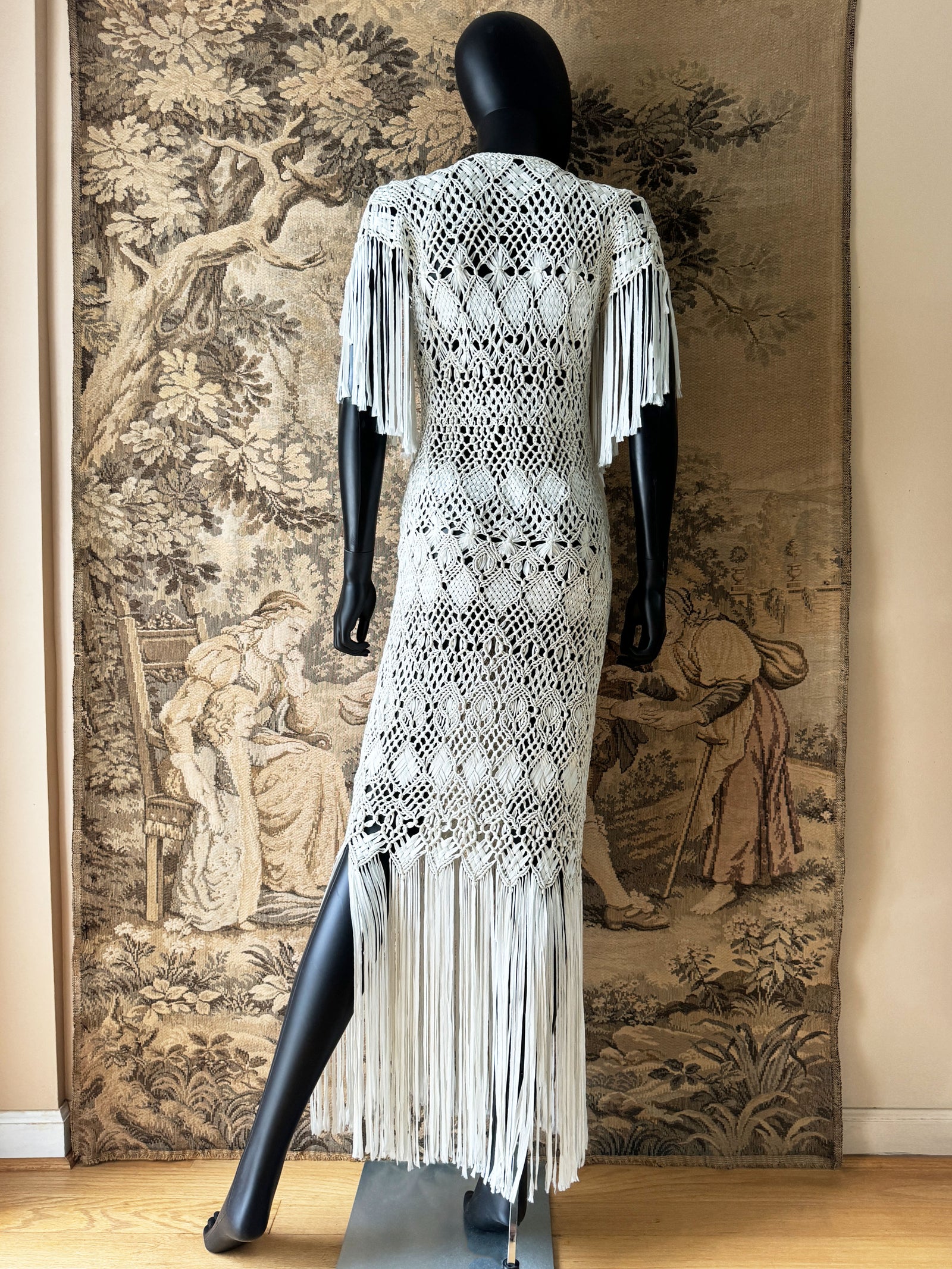1930s Art Deco Handmade Macrame Maxi Dress – Sweet Disorder Vintage