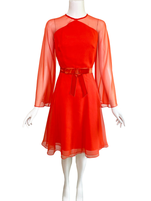 Miss Elliette 1960s Deadstock Orange Dress