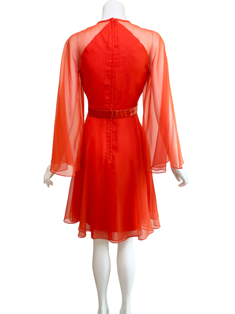 Miss Elliette 1960s Deadstock Orange Dress