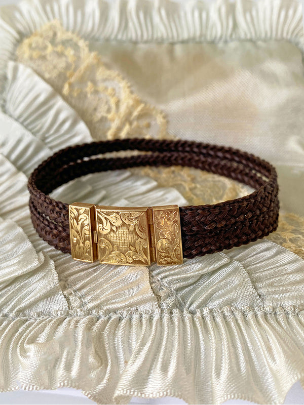 Victorian Hairwork Memorial Bracelet