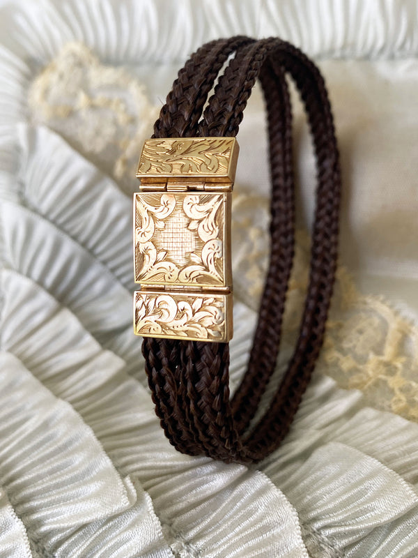 Victorian Hairwork Memorial Bracelet