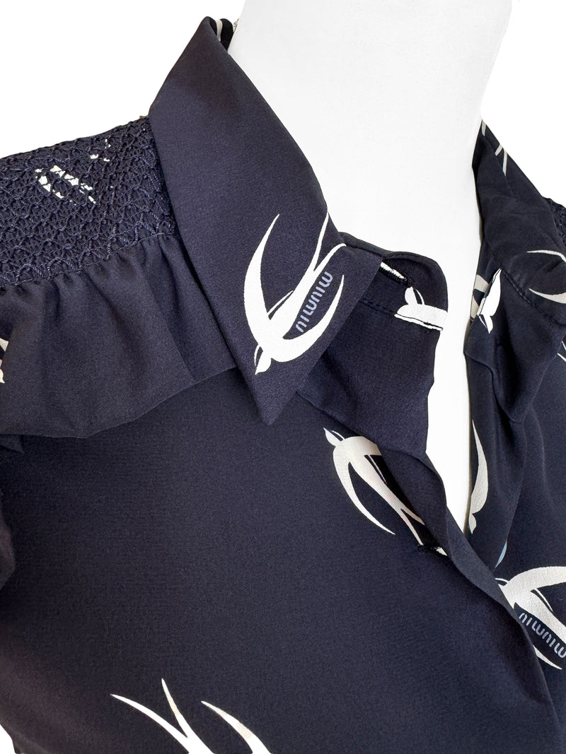 Miu Miu Spring 2010 Swallow Print Mini Dress