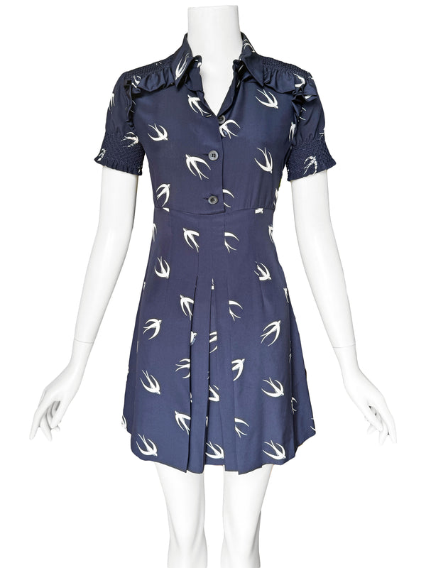 Miu Miu Spring 2010 Swallow Print Mini Dress