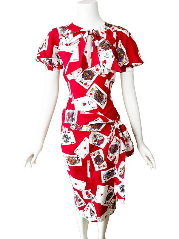 Moschino Jeans 1990s Playing Card Print Skirt Set
