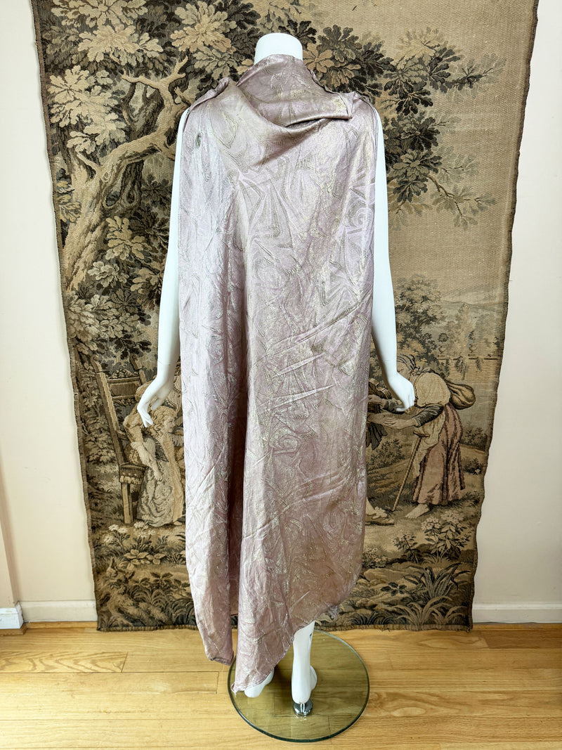1930s Silver and Mauve Lamé Fabric