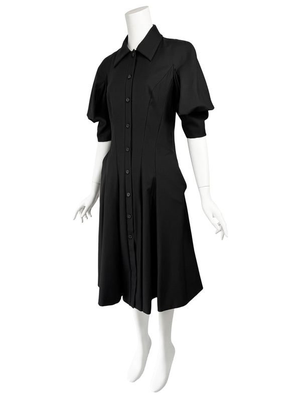 Alexander McQueen 2007 Black Origami Shirt Dress