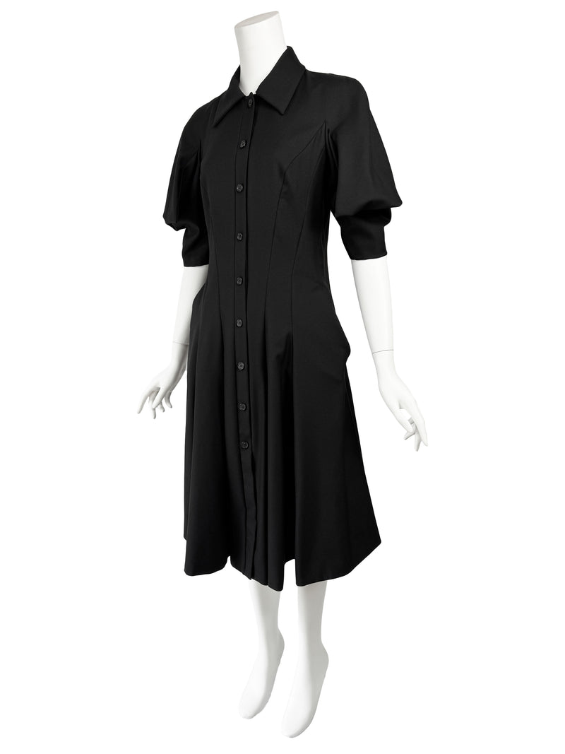 Alexander McQueen 2007 Black Origami Shirt Dress