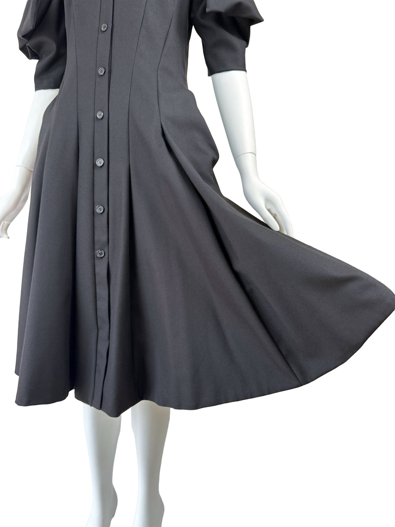 Alexander McQueen 2007 Black Origami Shirt Dress