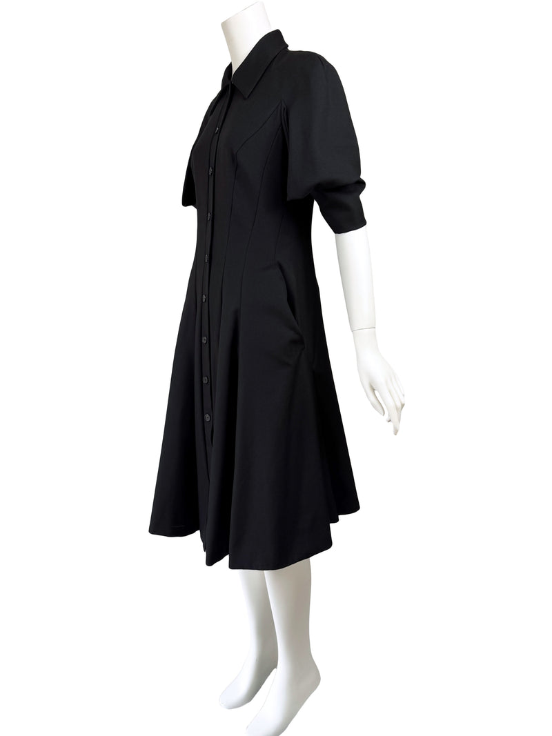 Alexander McQueen 2007 Black Origami Shirt Dress
