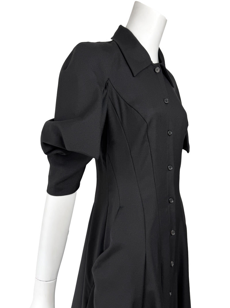 Alexander McQueen 2007 Black Origami Shirt Dress