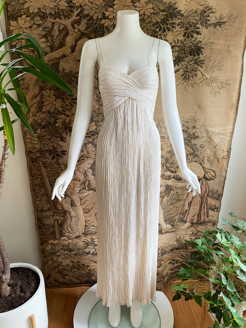 Mary McFadden Couture 1980s Plisse Dress