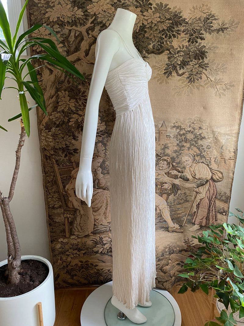 Mary McFadden Couture 1980s Plisse Dress