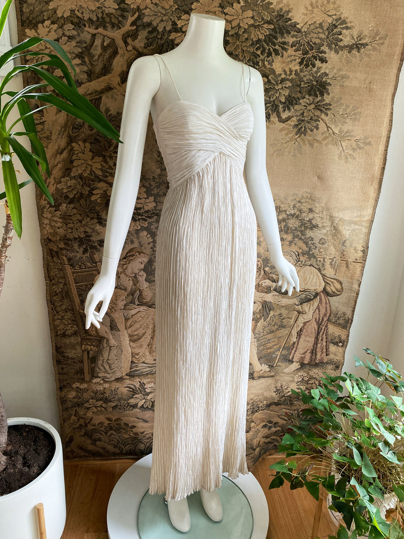 Mary McFadden Couture 1980s Plisse Dress