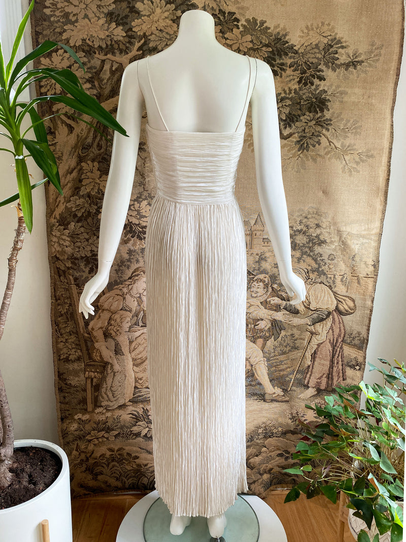 Mary McFadden Couture 1980s Plisse Dress