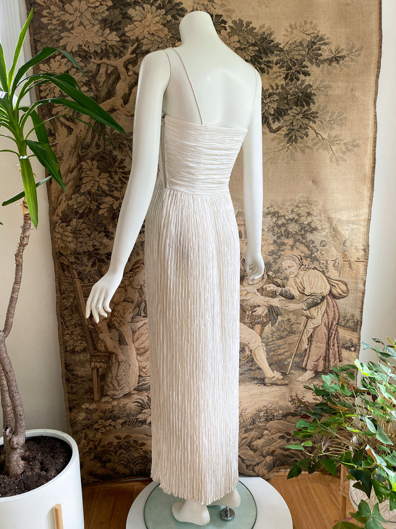 Mary McFadden Couture 1980s Plisse Dress