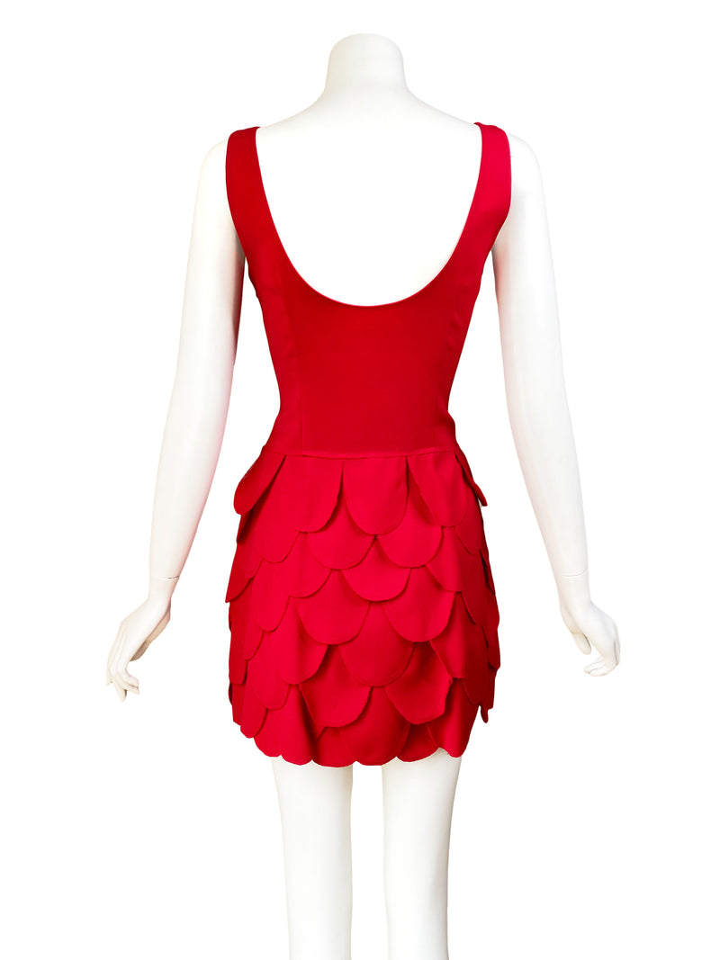 Moschino 1990s Red Petal Mini Dress
