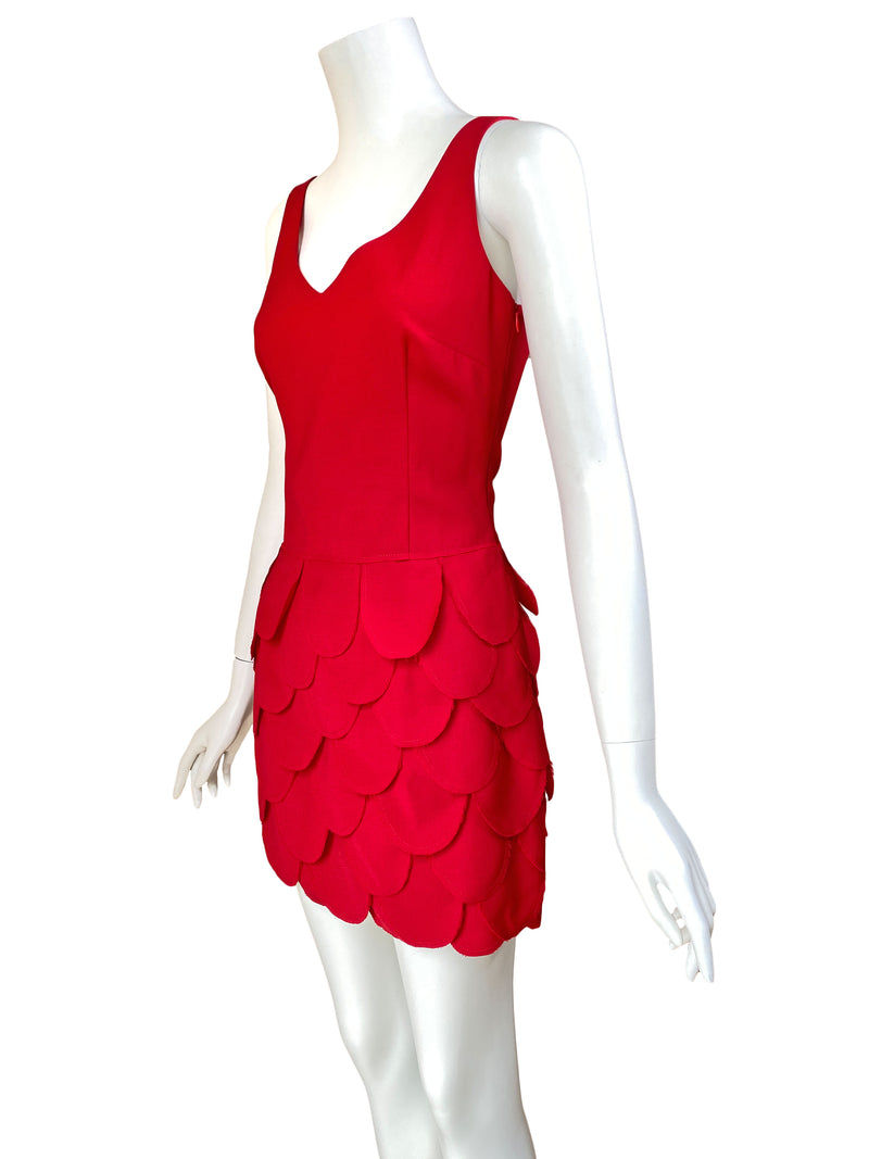 Moschino 1990s Red Petal Mini Dress