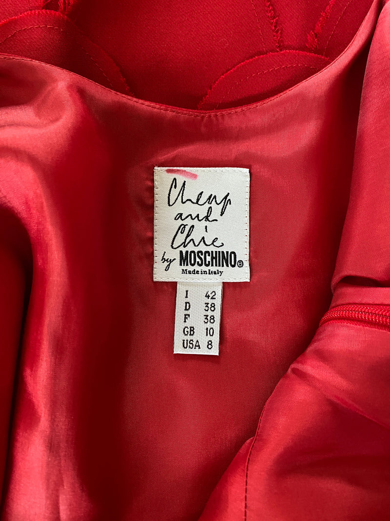Moschino 1990s Red Petal Mini Dress