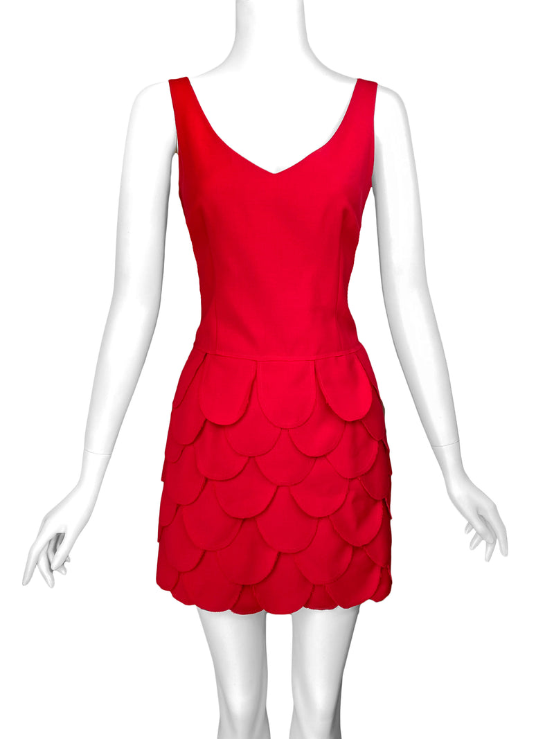 Moschino 1990s Red Petal Mini Dress