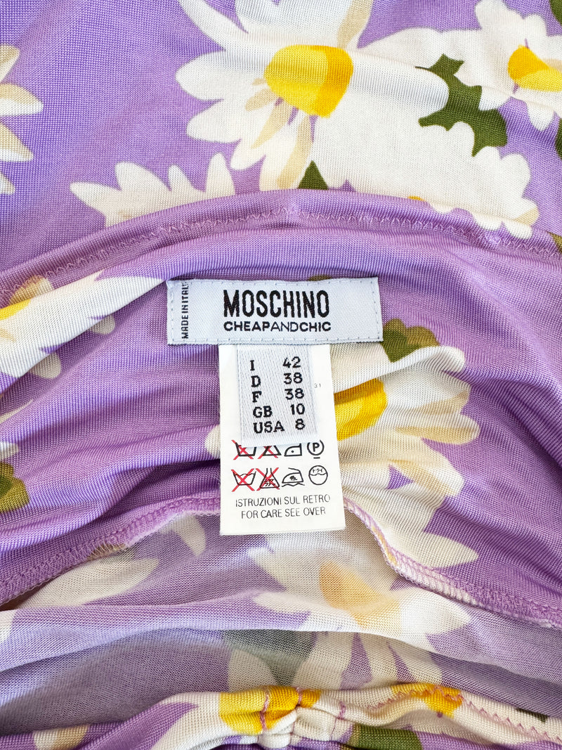 Moschino Cheap and Chic Y2K Daisy Print Maxi Dress