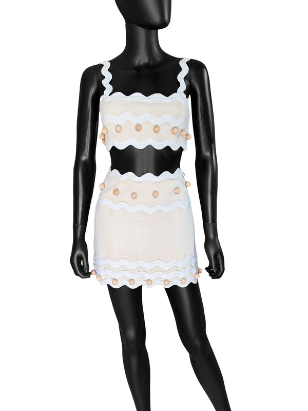 Moschino S/S 1994 'Nature Friendly' Dress Set Mini Skirt & Top