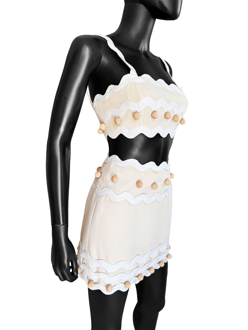 Moschino S/S 1994 'Nature Friendly' Dress Set Mini Skirt & Top