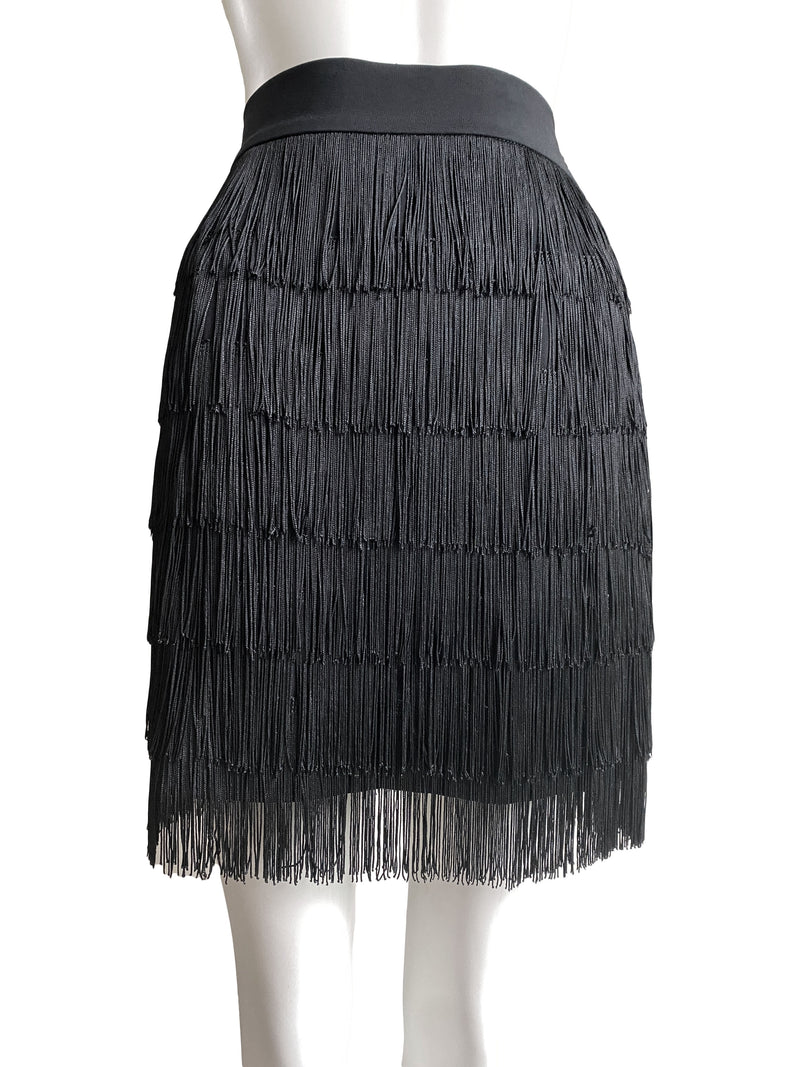 Moschino Couture 1990s Fringe Skirt Suit