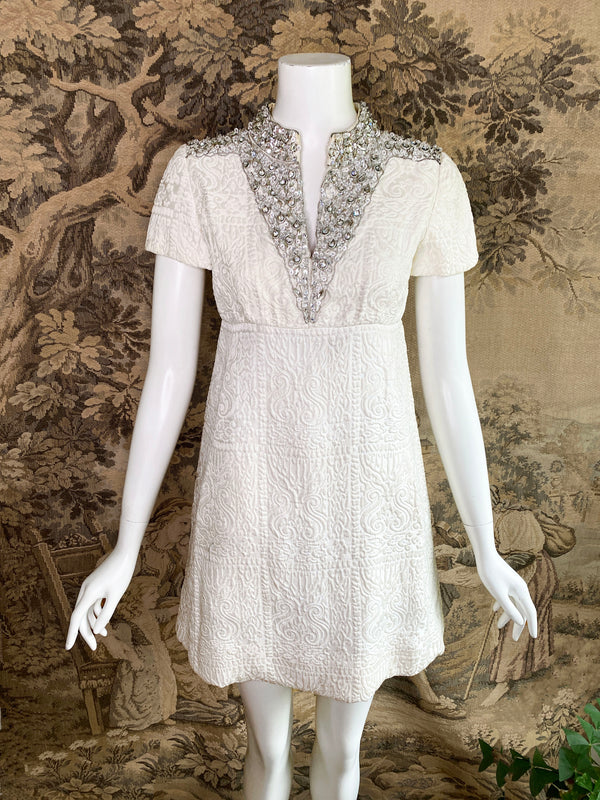 1960s Malcolm Starr Embellished Mini Dress