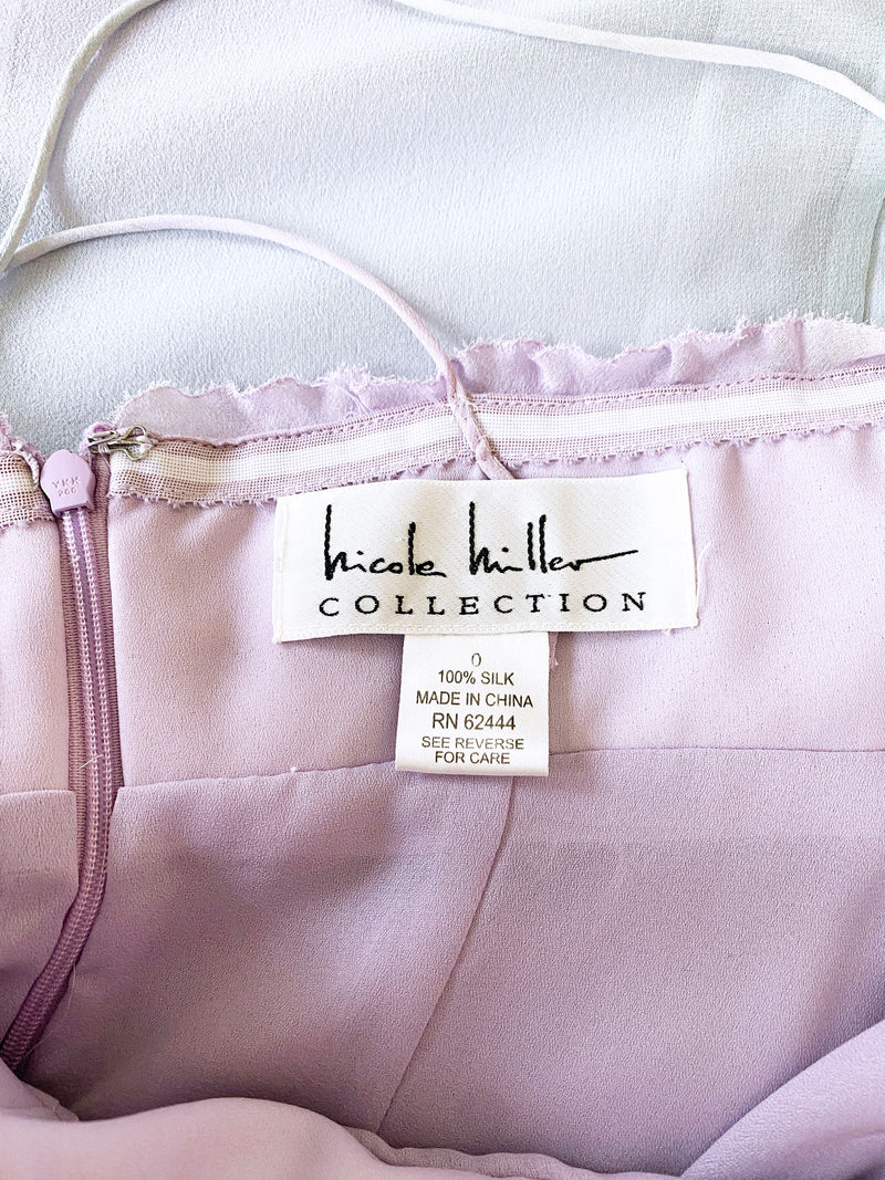 Nicole Miller y2k Watercolor Silk Dress