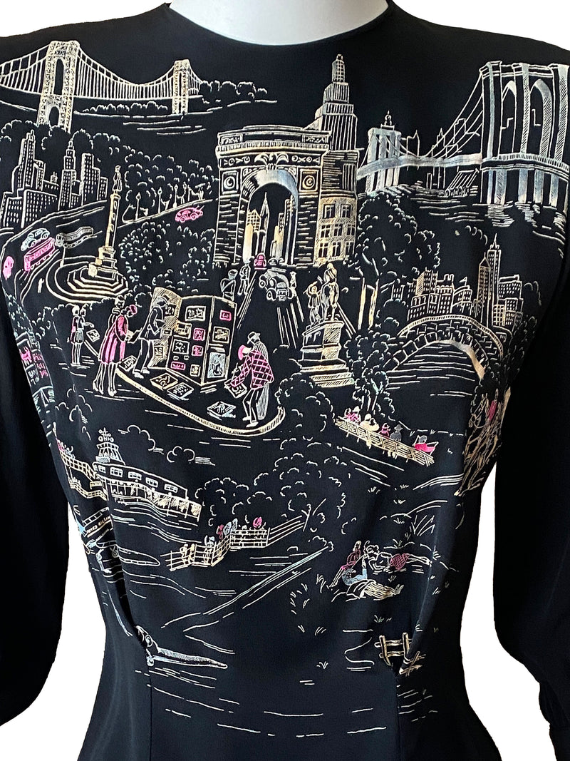 1940s New York City Novelty Blouse