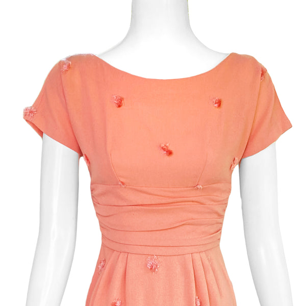 1960s Embroidered Wiggle Dress