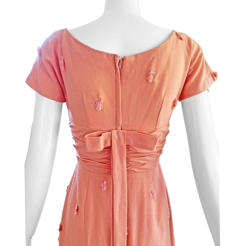 1960s Embroidered Wiggle Dress