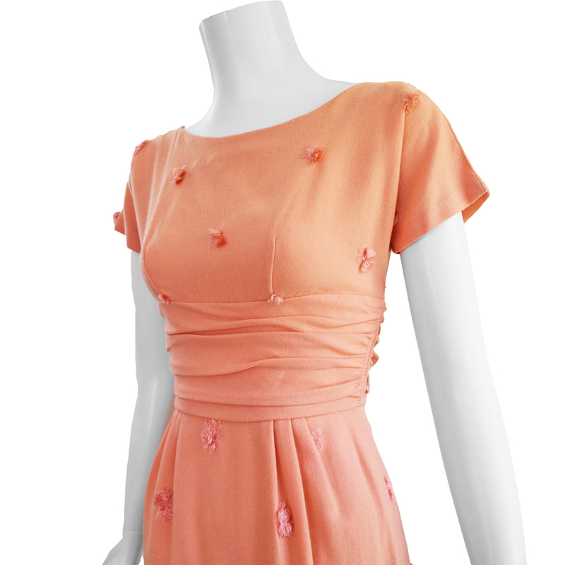 1960s Embroidered Wiggle Dress