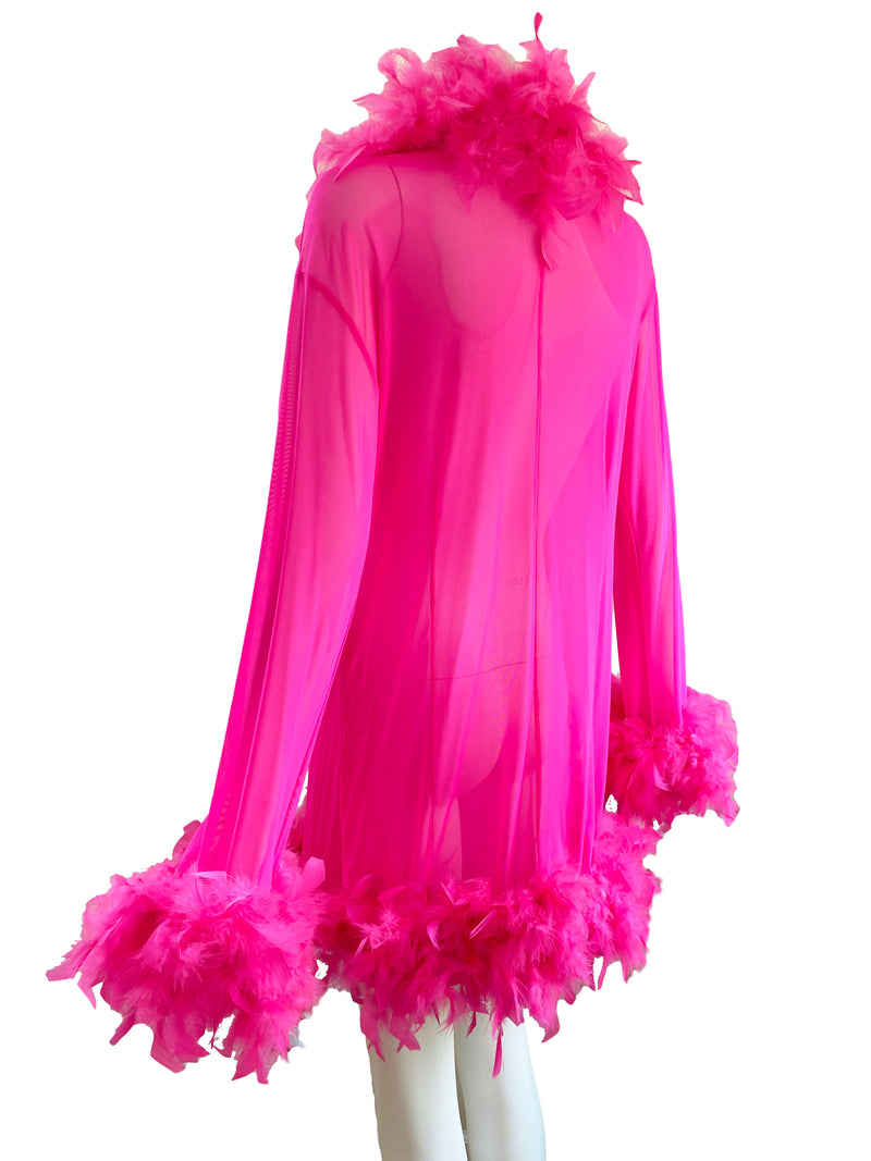 1990s Hot Pink Feather Duster