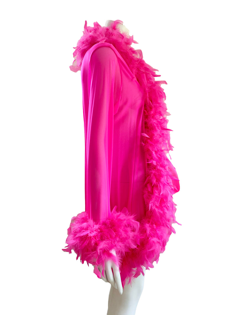 1990s Hot Pink Feather Duster