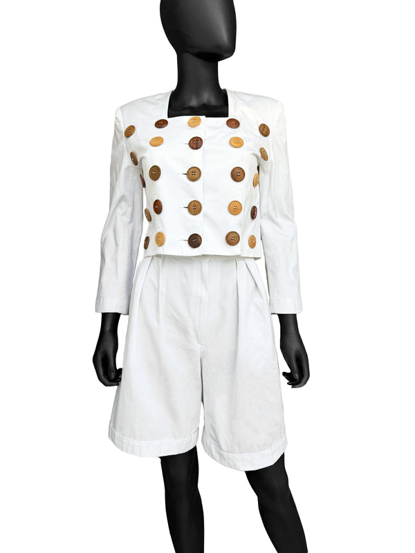 Patrick Kelly Spring 1989 Buttons Shorts Suit