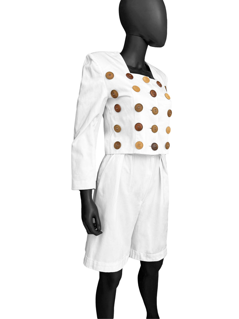 Patrick Kelly Spring 1989 Buttons Shorts Suit