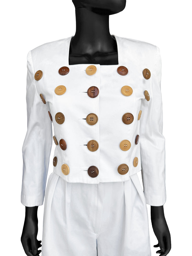 Patrick Kelly Spring 1989 Buttons Shorts Suit