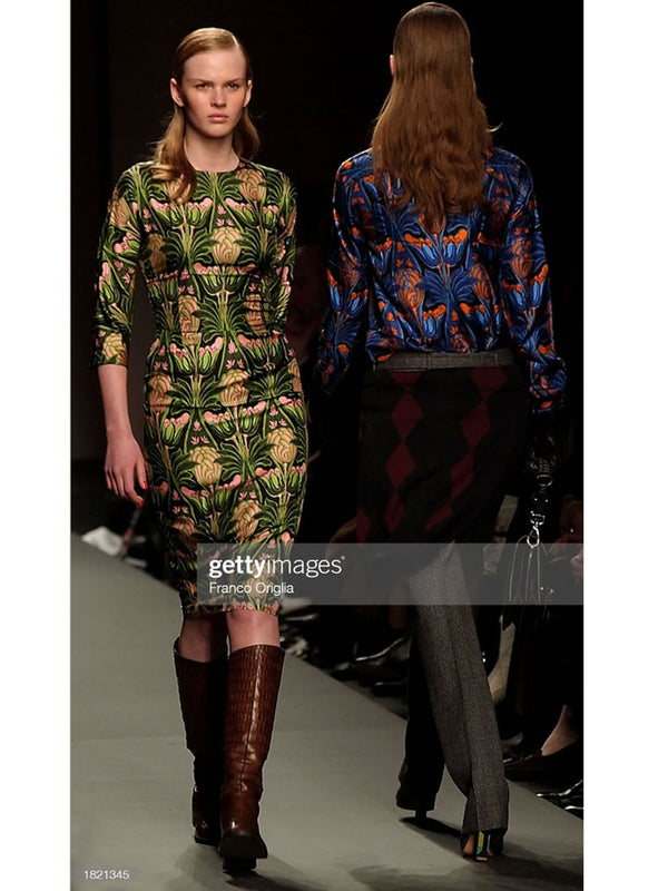 Prada A/W 2003 Limited Edition Holliday & Brown Print Dress