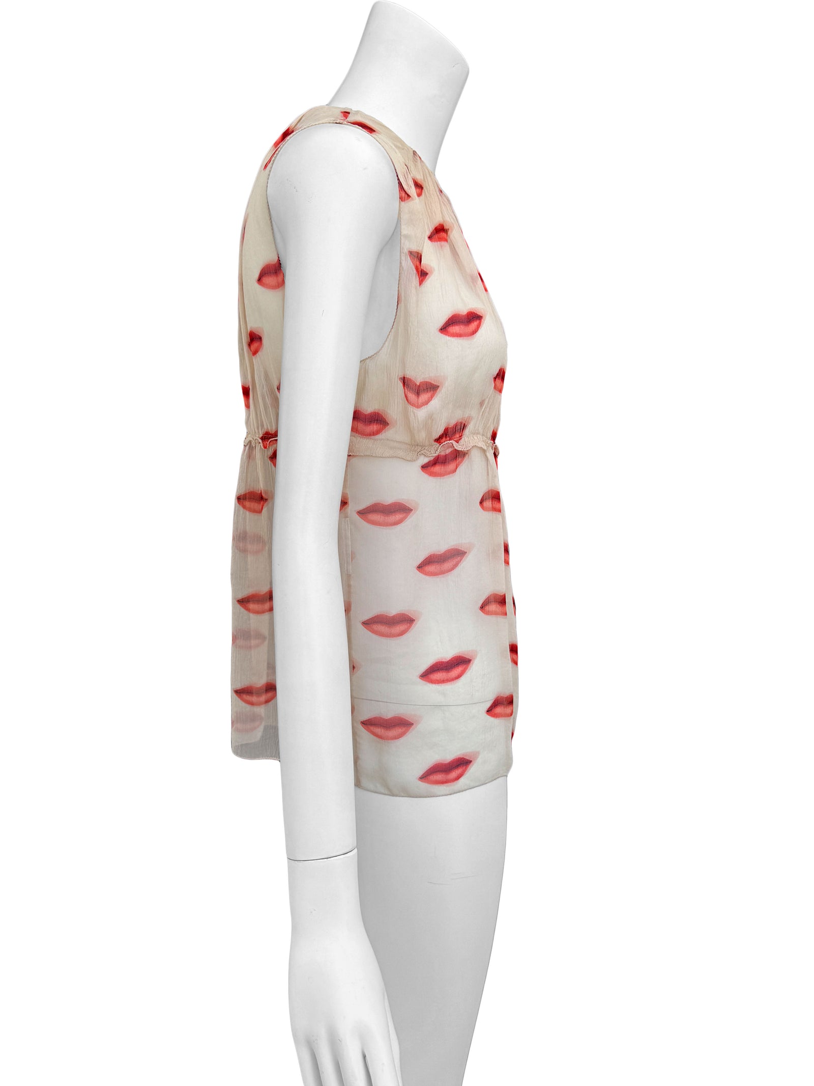 Prada S/S 2000 Red Lip Print Silk Blouse – Sweet Disorder Vintage