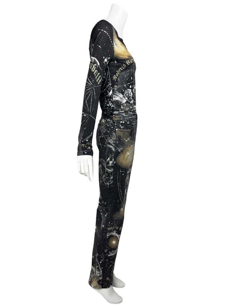 Roberto Cavalli A/W 2003 Constellation Print Top & Jeans Set
