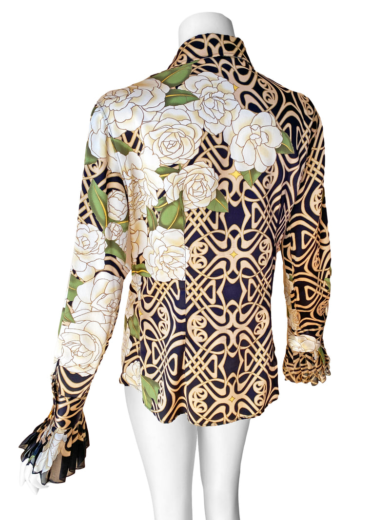 Roberto Cavalli 2006 Art Nouveau Print Blouse