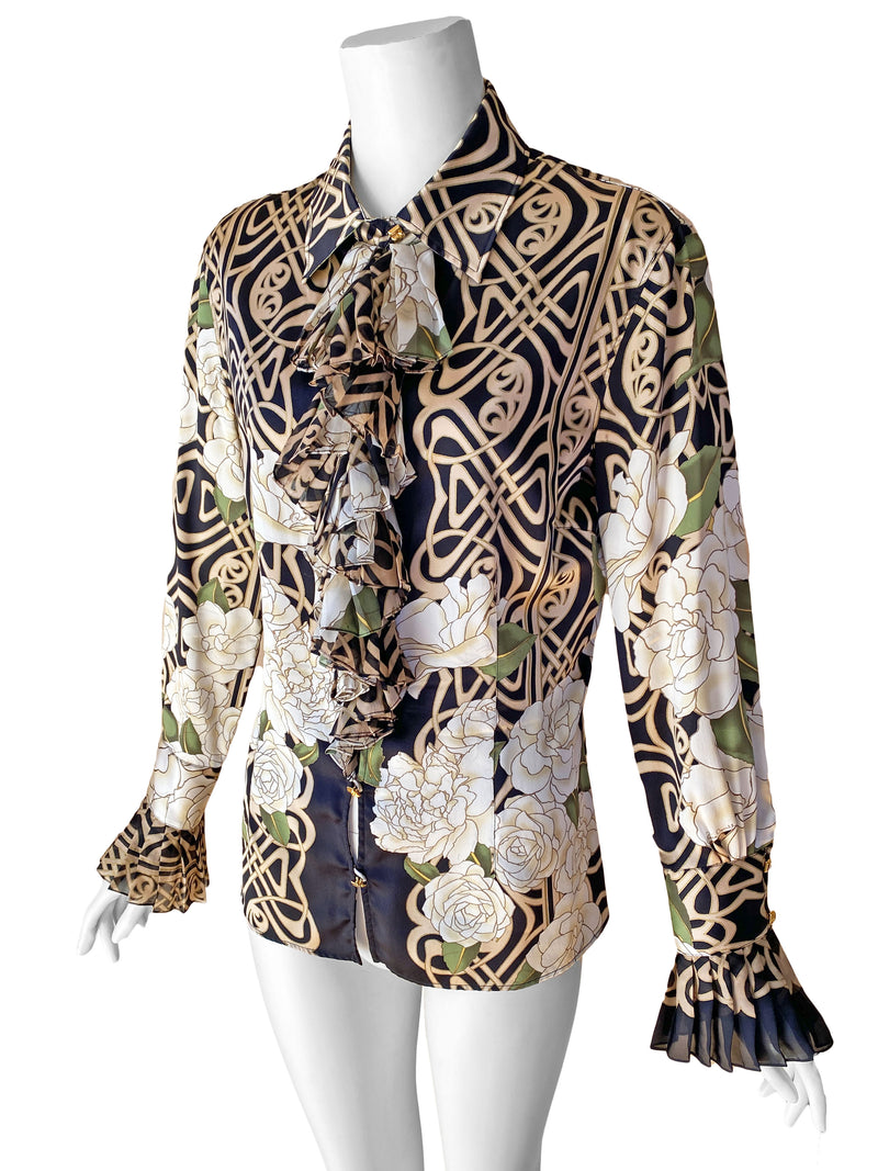 Roberto Cavalli 2006 Art Nouveau Print Blouse