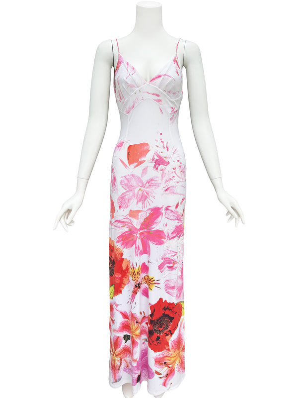 Roberto Cavalli S/S 2002  Lily & Poppy Print Maxi Dress
