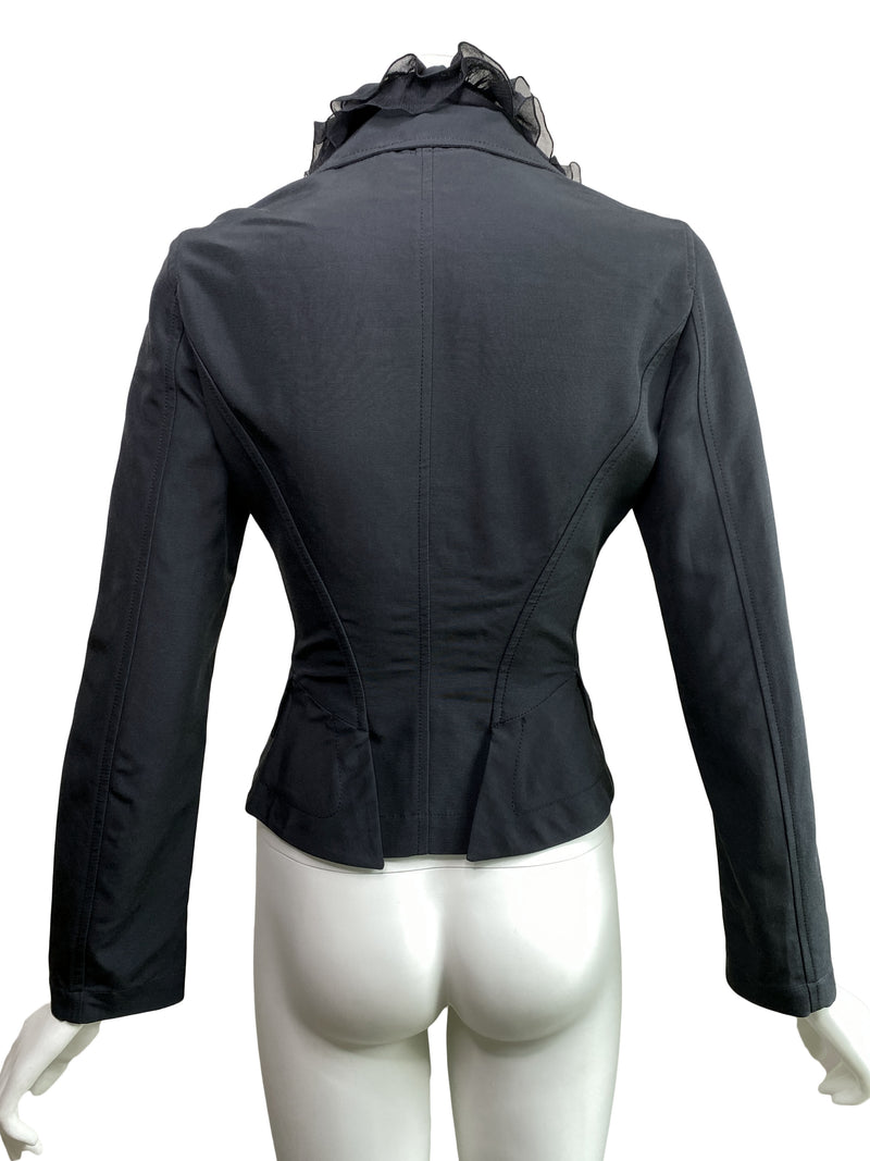 Roberto Cavalli 2007 Black Ruffle Jacket