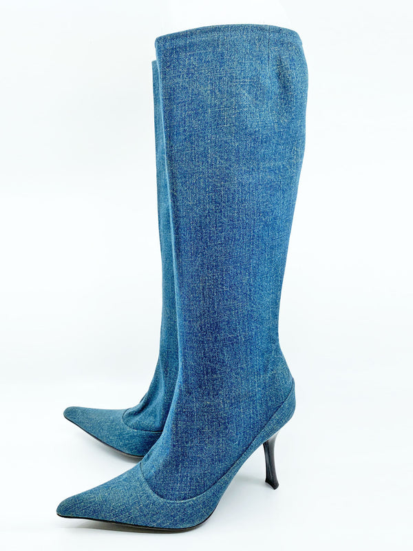 Roberto Cavalli Y2K Denim Boots