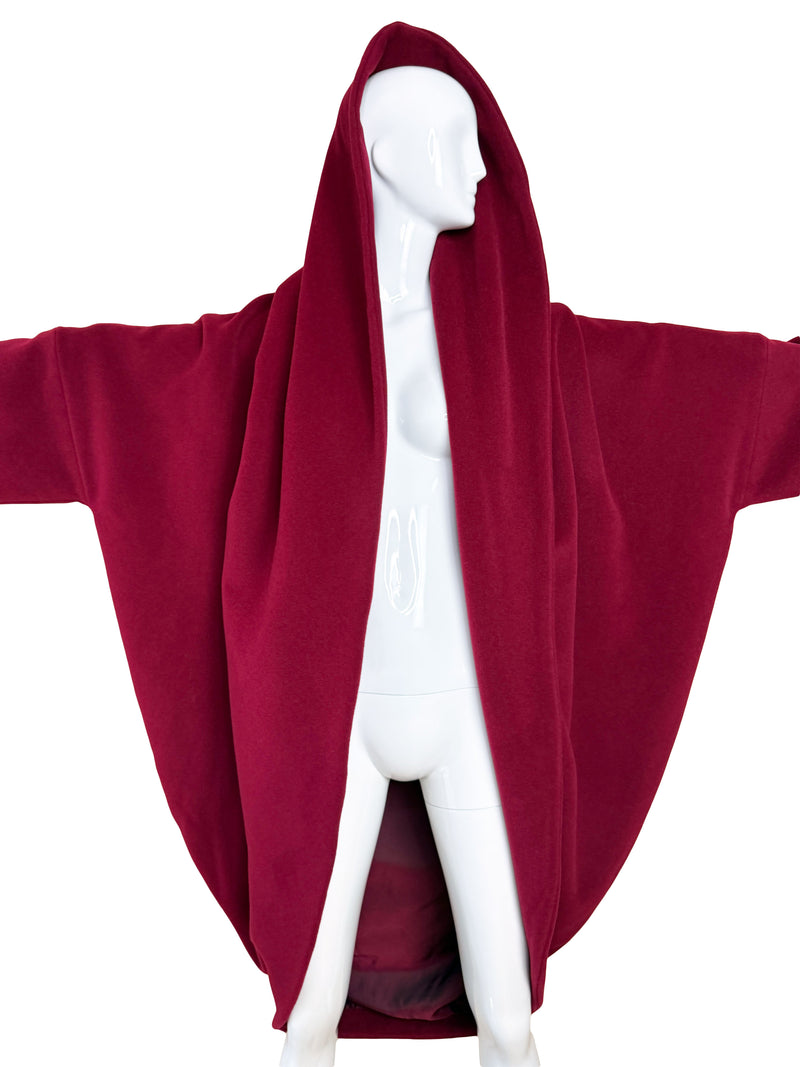 Romeo Gigli 1987 Museum-Held Red Wool Coccoon Coat