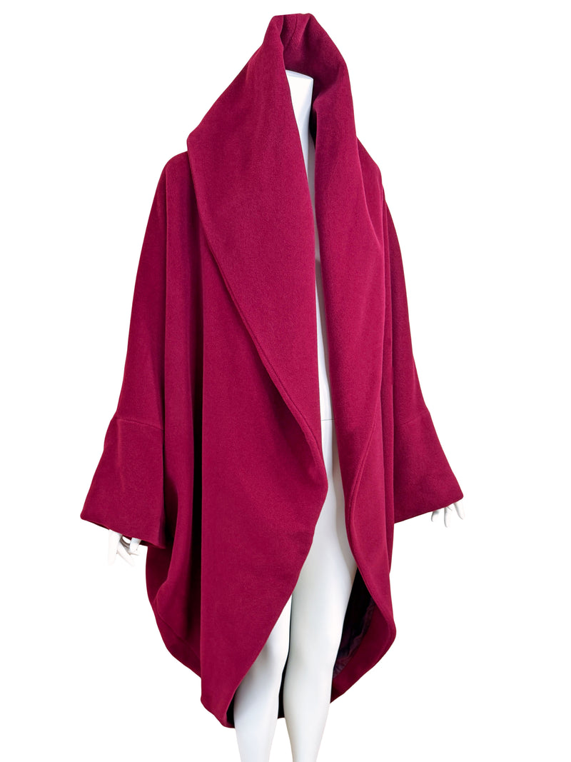 Romeo Gigli 1987 Museum-Held Red Wool Coccoon Coat