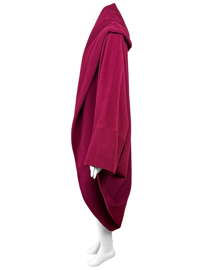 Romeo Gigli 1987 Museum-Held Red Wool Coccoon Coat