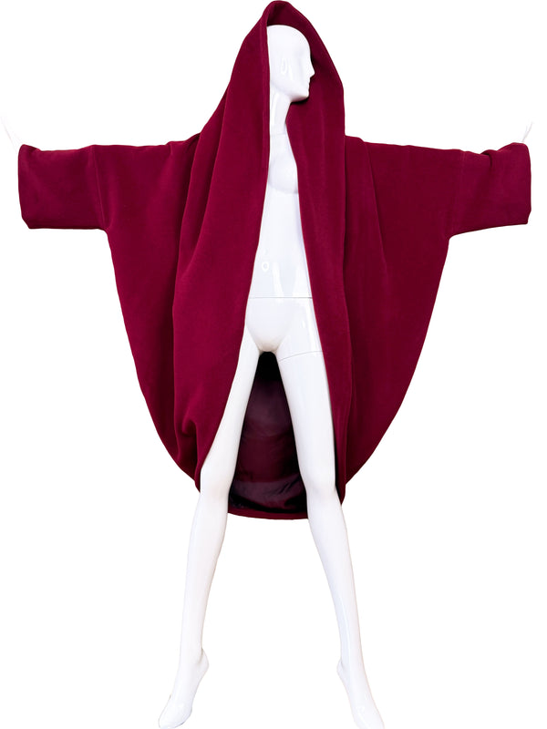 Romeo Gigli 1987 Museum-Held Red Wool Coccoon Coat